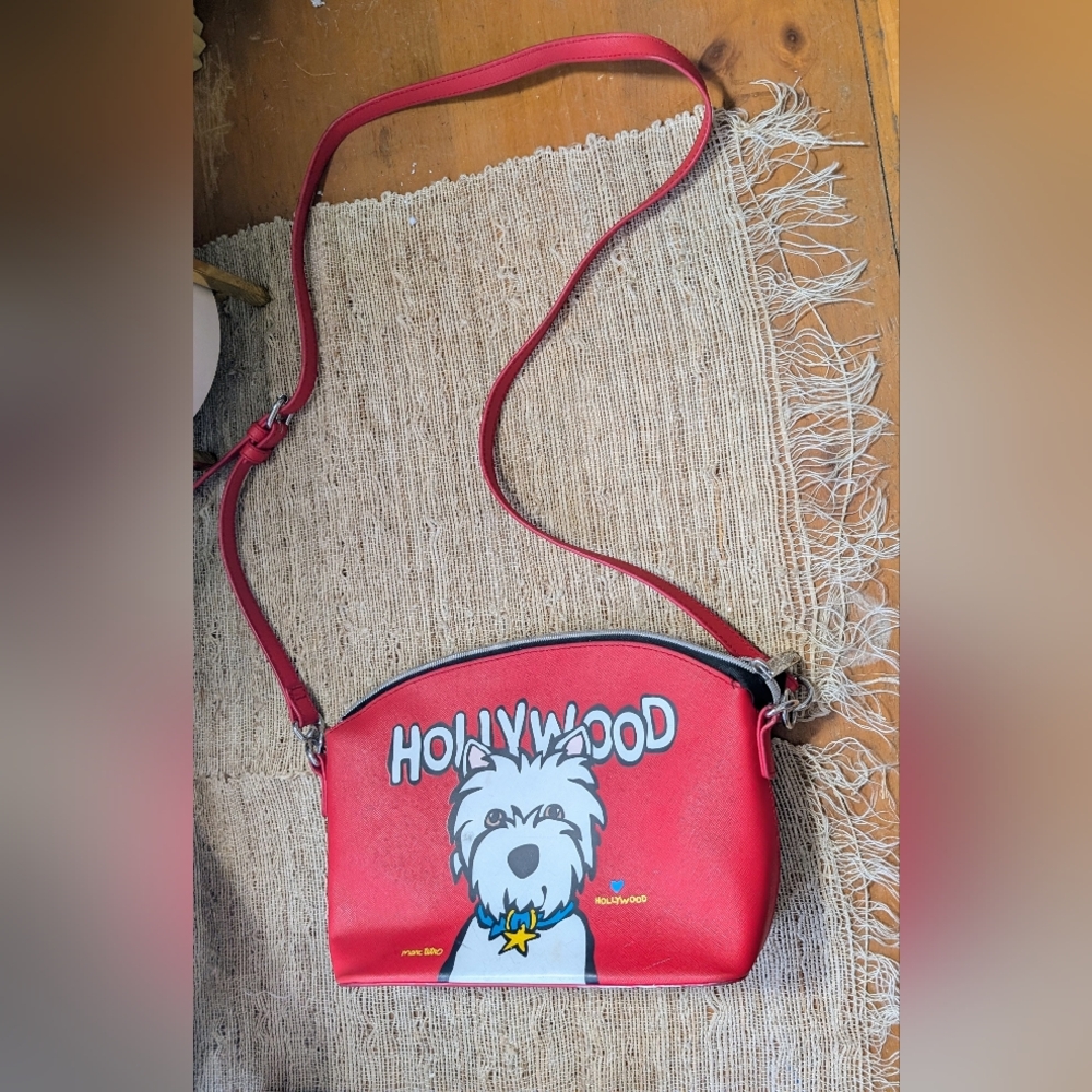 Marc Tetro Westie Dog HOLLYWOOD Crossbody Bag in Red